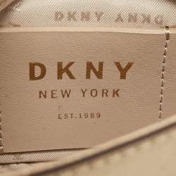 Pre Owned DKNY Metallic Gold Leather Mini Jojo Top Handle Bag