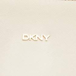 Pre Owned DKNY Cream Saffiano Leather Chain Satchel