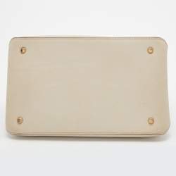 Pre Owned DKNY Cream Saffiano Leather Chain Satchel