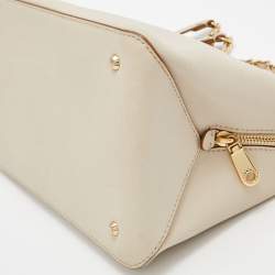 Pre Owned DKNY Cream Saffiano Leather Chain Satchel