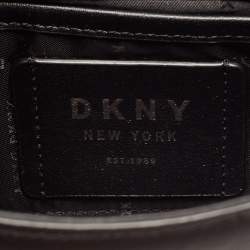 Pre Owned DKNY Black Leather Small Catherine Flap Shoulder Bag