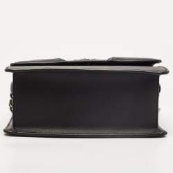 Pre Owned DKNY Black Leather Small Catherine Flap Shoulder Bag