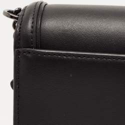 Pre Owned DKNY Black Leather Small Catherine Flap Shoulder Bag