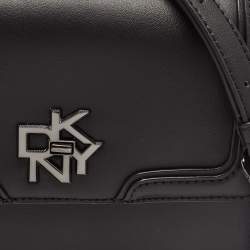 Pre Owned DKNY Black Leather Small Catherine Flap Shoulder Bag