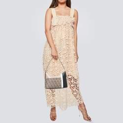 Pre Owned DKNY Beige and Black Signature Canvas and Leather Hobo