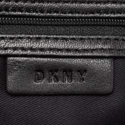 Pre Owned DKNY Olive Green Pinstripe Quilted Leather Large Gansevoort Top Handle Bag