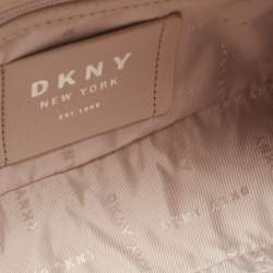 Pre Owned DKNY Beige Leather Bryant Dome Crossbody Bag
