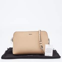 Pre Owned DKNY Beige Leather Bryant Dome Crossbody Bag