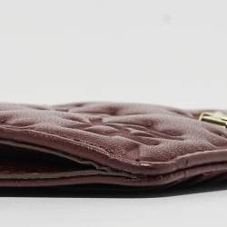 DKNY Burgundy Signature Embossed Leather Catherine Key Card Case