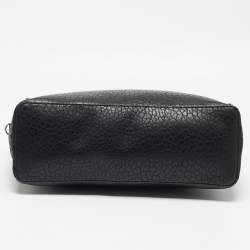 Pre Owned DKNY Black Signature Canvas and Leather Ewen Studded Satchel