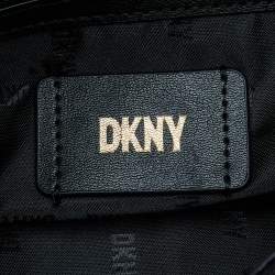 Pre Owned Dkny Black Signature Coated Canvas Padlock Tote