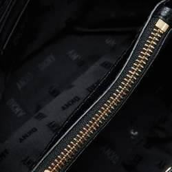 Pre Owned Dkny Black Signature Coated Canvas Padlock Tote