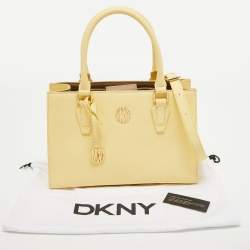 Pre Owned Dkny Yellow Leather Tote