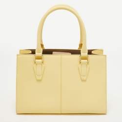 Pre Owned Dkny Yellow Leather Tote