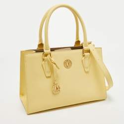 Pre Owned Dkny Yellow Leather Tote