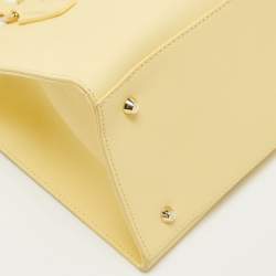 Pre Owned Dkny Yellow Leather Tote