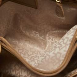 Pre Owned Dkny Yellow Leather Tote