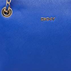 Pre Owned Dkny Blue Saffiano Leather Dome Shoulder Bag