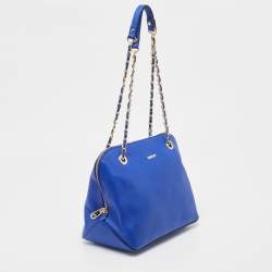Pre Owned Dkny Blue Saffiano Leather Dome Shoulder Bag