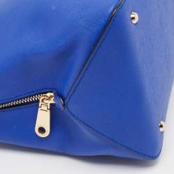 Pre Owned Dkny Blue Saffiano Leather Dome Shoulder Bag