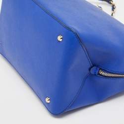 Pre Owned Dkny Blue Saffiano Leather Dome Shoulder Bag