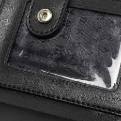 DKNY Black Leather Bryant Park Compact Wallet