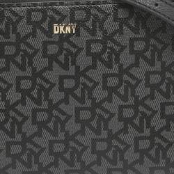 Pre Owned Dkny Black Signature Coated Canvas and Leather Bryant Park Crossbody Bag