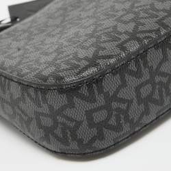 Pre Owned Dkny Black Signature Coated Canvas and Leather Bryant Park Crossbody Bag