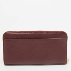 DKNY Burgundy Leather Bryant Zip Continental Wallet