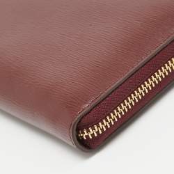 DKNY Burgundy Leather Bryant Zip Continental Wallet