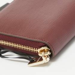 DKNY Burgundy Leather Bryant Zip Continental Wallet
