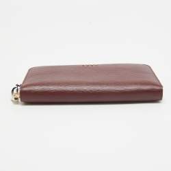 DKNY Burgundy Leather Bryant Zip Continental Wallet