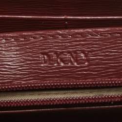 DKNY Burgundy Leather Bryant Zip Continental Wallet