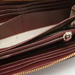 DKNY Burgundy Leather Bryant Zip Continental Wallet