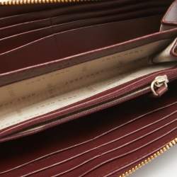 DKNY Burgundy Leather Bryant Zip Continental Wallet