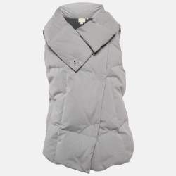 Pure DKNY Grey Cotton Blend Quilted Down Vest M