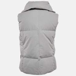 Pure DKNY Grey Cotton Blend Quilted Down Vest M