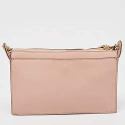 مملوكة مسبقًا DKNY Pink/Brown Leather and Suede Bryant Park Saffia Chain Bag