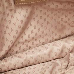 مملوكة مسبقًا DKNY Pink/Brown Leather and Suede Bryant Park Saffia Chain Bag