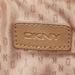 مملوكة مسبقًا DKNY Pink/Brown Leather and Suede Bryant Park Saffia Chain Bag