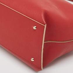 DKNY Red Leather Bryant Park Top Zip Tote
