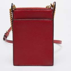 Pre Owned DKNY Red Leather Alexa Phone Crossbody Bag