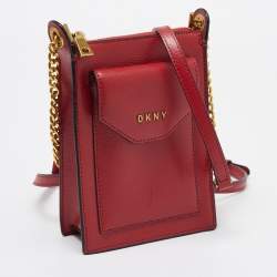 Pre Owned DKNY Red Leather Alexa Phone Crossbody Bag