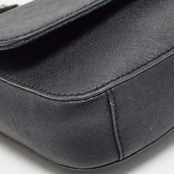 Pre Owned Dkny Black Leather Bryant Park Flap Shoulder Bag