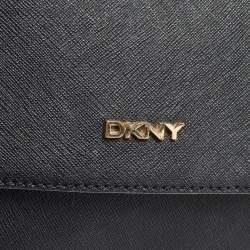 Pre Owned Dkny Black Leather Bryant Park Flap Shoulder Bag
