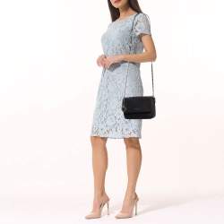 Pre Owned Dkny Black Leather Bryant Park Flap Shoulder Bag