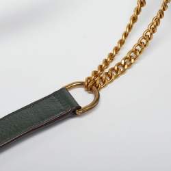 Pre Owned Dkny Green Quilted Glossy Leather Sofia Crossbody Bag