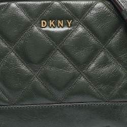 Pre Owned Dkny Green Quilted Glossy Leather Sofia Crossbody Bag