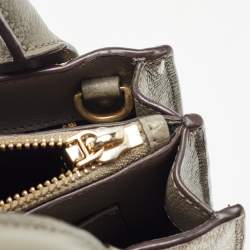 DKNY Grey/Beige Signature Coated Canvas and Leather Padlock Charm Tote