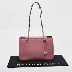 Pre Owned DKNY Pink Leather Bryant Park Chain Tote